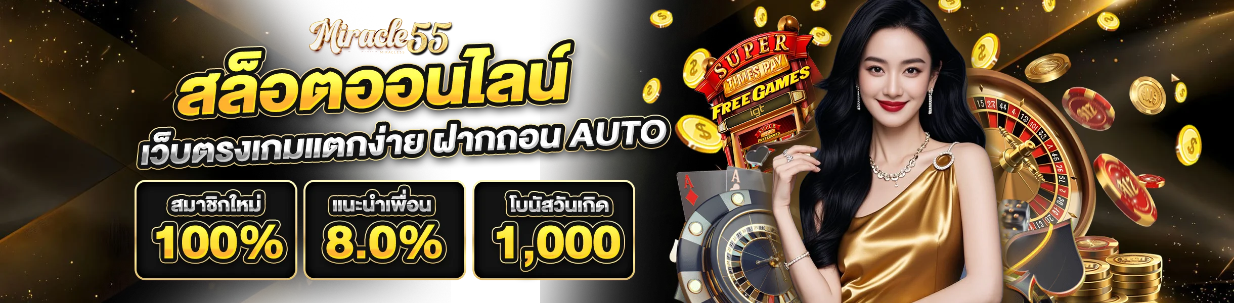 miracle55 สล็อตออนไลน์ เว็บตรงเกมแตกง่าย ฝากถอน AUTO